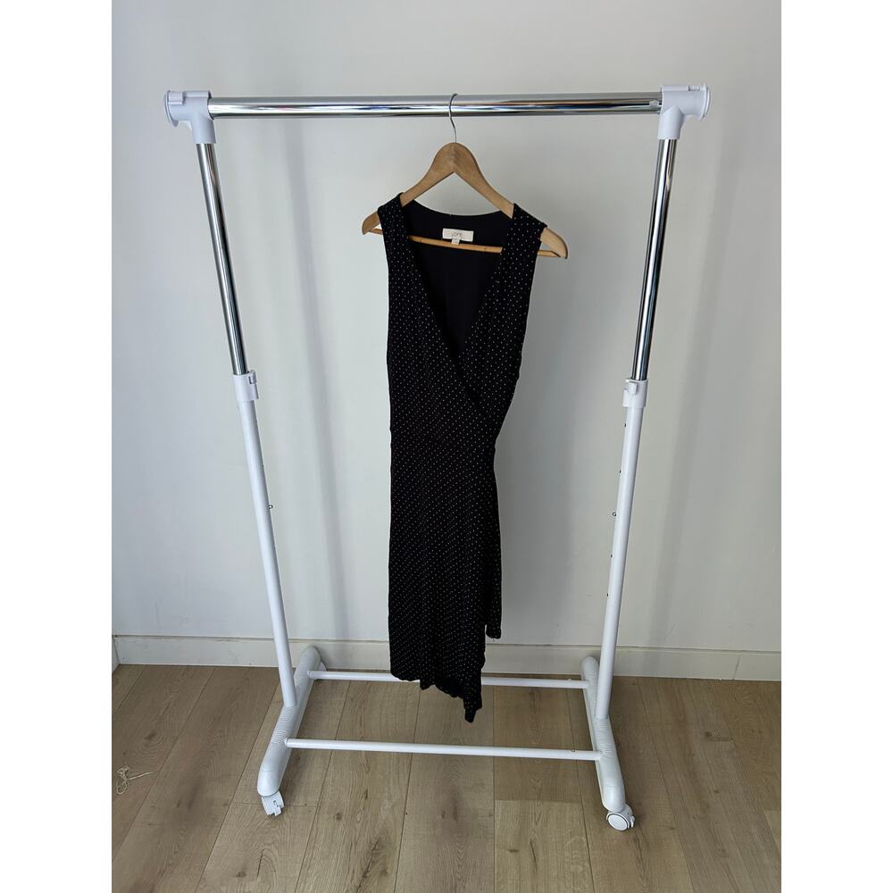 Loft Polk-A-Dot Black/White Wrap Dress Size XL